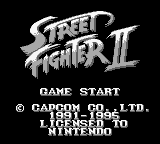 Street Fighter II title screen for GameBoy